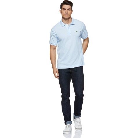 POLO LACOSTE CLASSIC FIT CELESTE UOMO