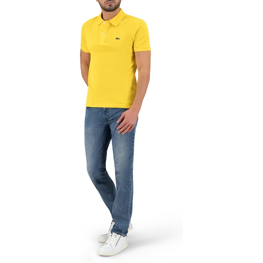 POLO LACOSTE SLIM FIT JAUNE C7T UOMO