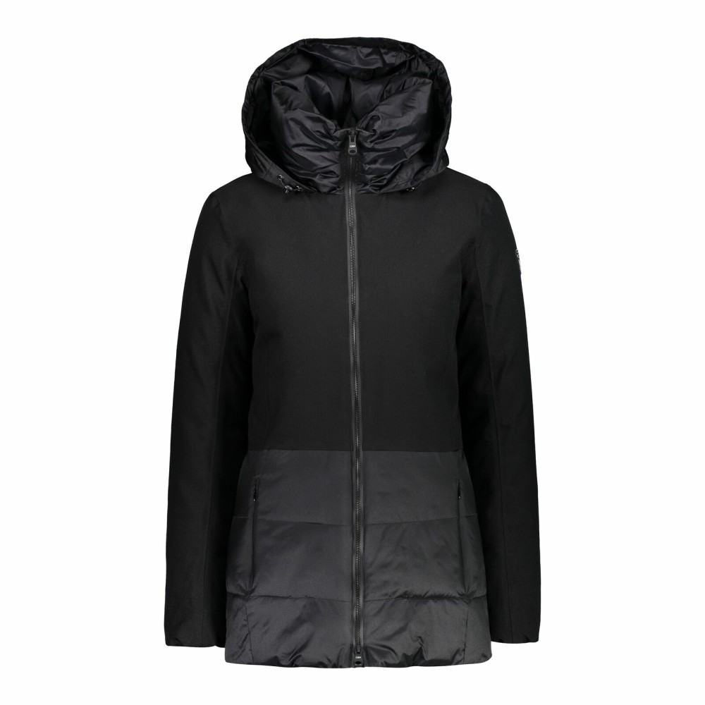 CMP LONG JACKET ZIP HOOD DONNA NERO