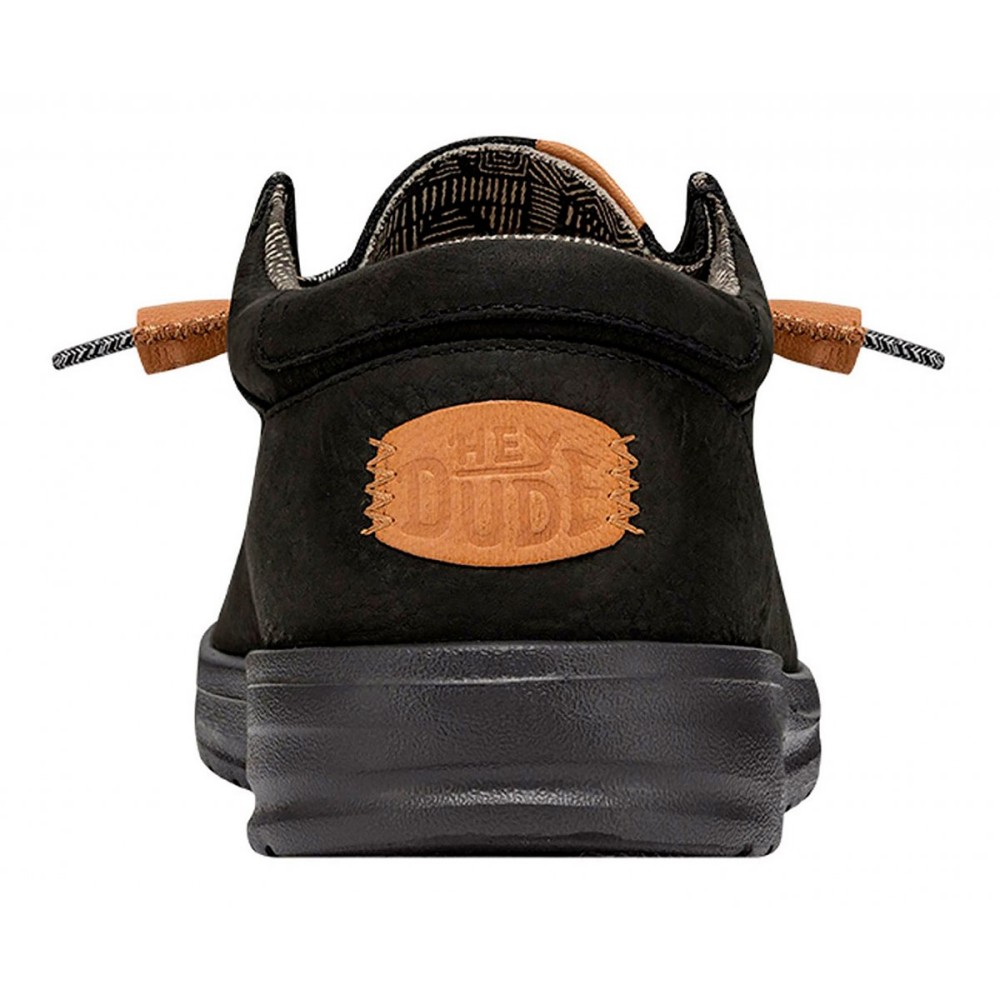 HEY DUDE WALLY GRIP CRAFT LEATHER BLACK