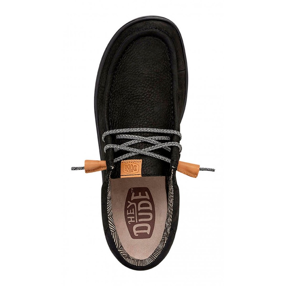 HEY DUDE WALLY GRIP CRAFT LEATHER BLACK