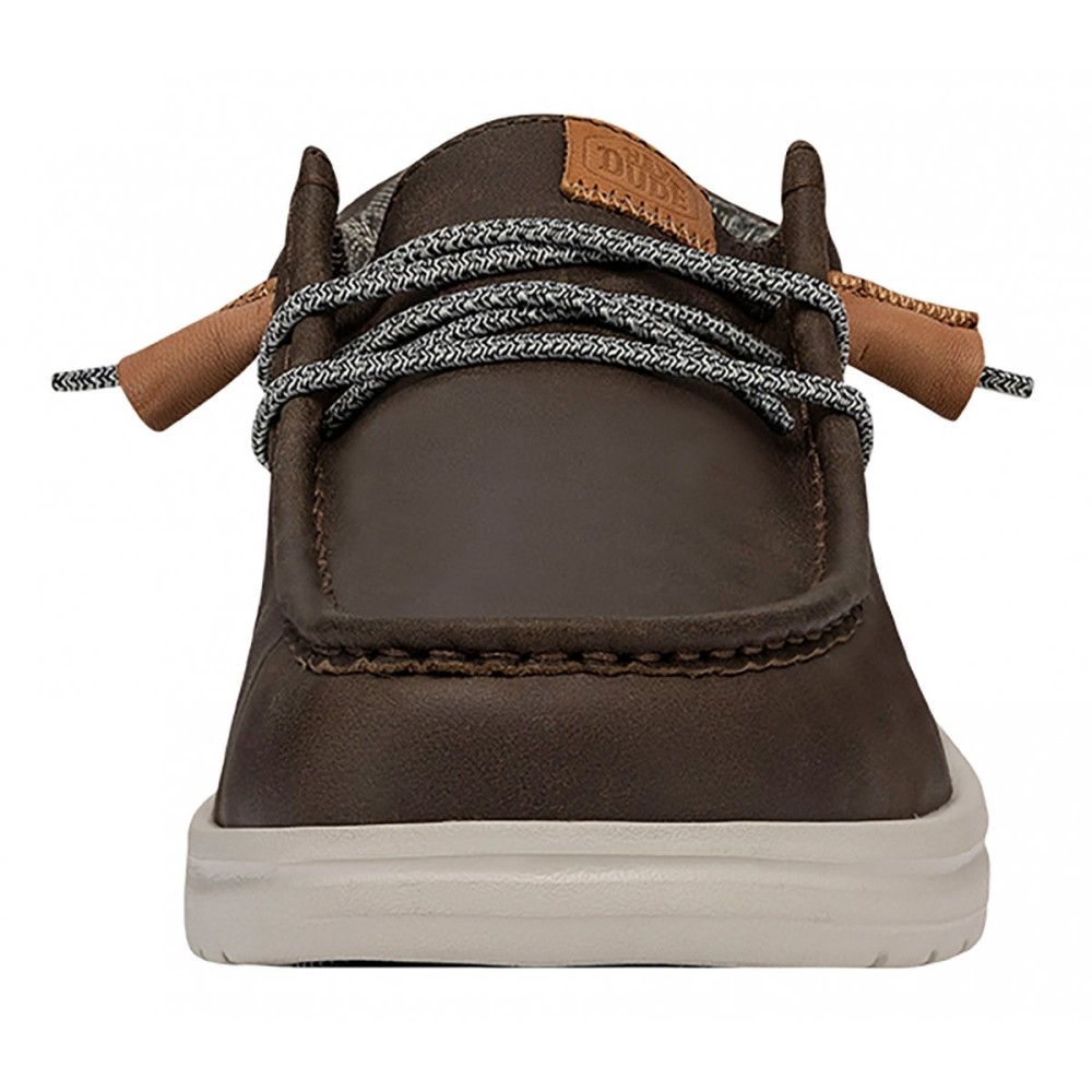 HEY DUDE WALLY GRIP CRAFT LEATHER GREY