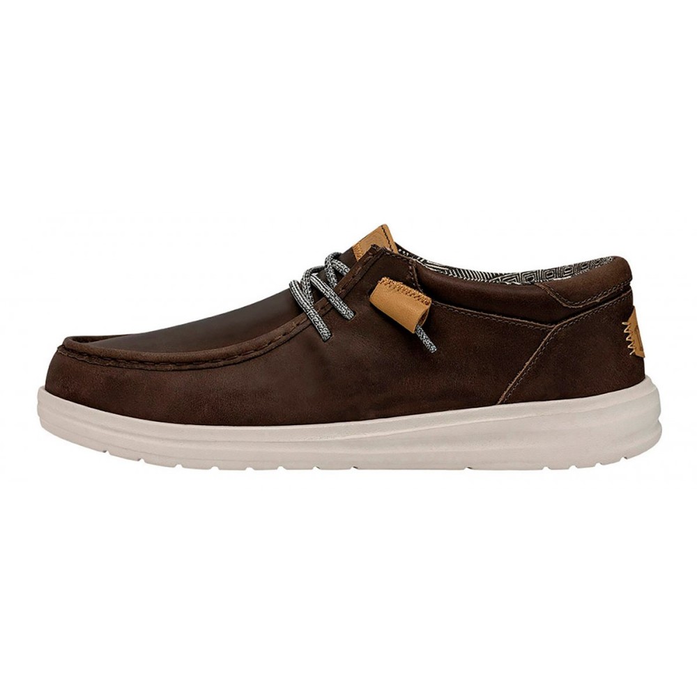 HEY DUDE WALLY GRIP CRAFT LEATHER GREY