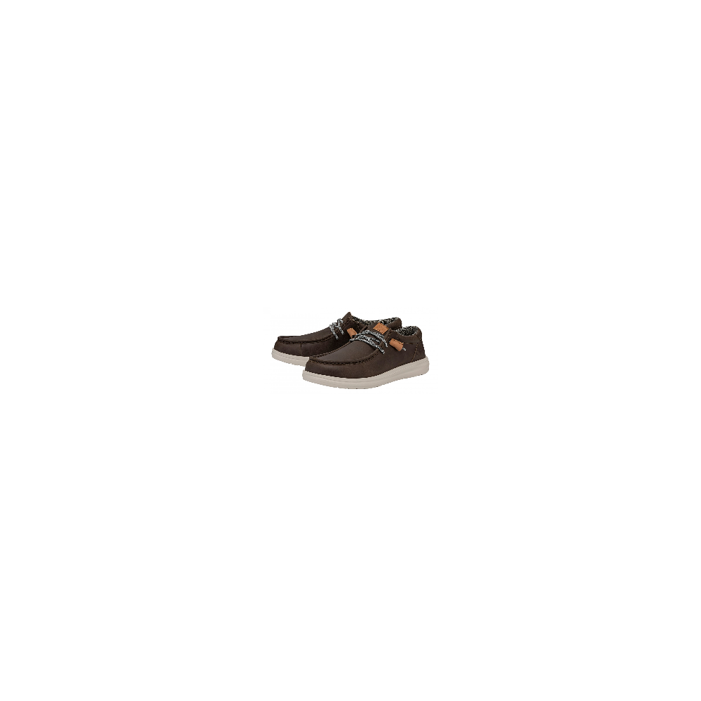 HEY DUDE WALLY GRIP CRAFT LEATHER GREY
