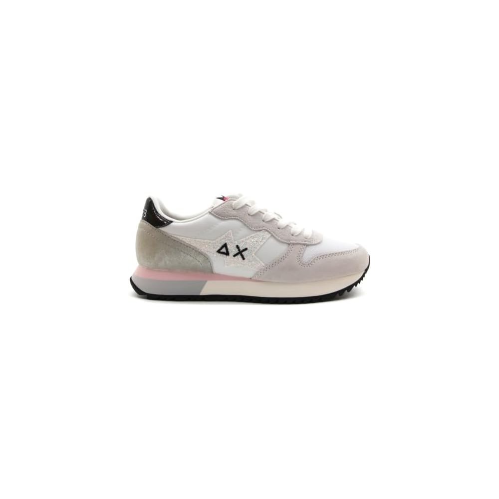 SUN 68 FOOTWEAR STARGIRL GLITTER LOGO BIANCO DONNA