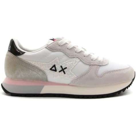 SUN 68 FOOTWEAR STARGIRL GLITTER LOGO BIANCO DONNA