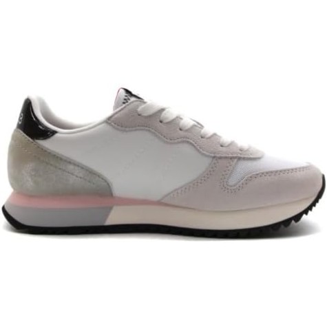 SUN 68 FOOTWEAR STARGIRL GLITTER LOGO BIANCO DONNA