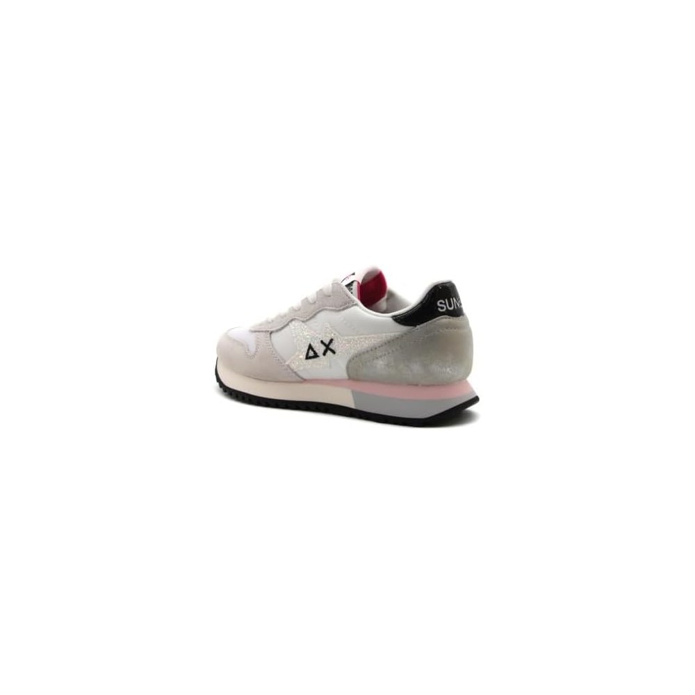 SUN 68 FOOTWEAR STARGIRL GLITTER LOGO BIANCO DONNA