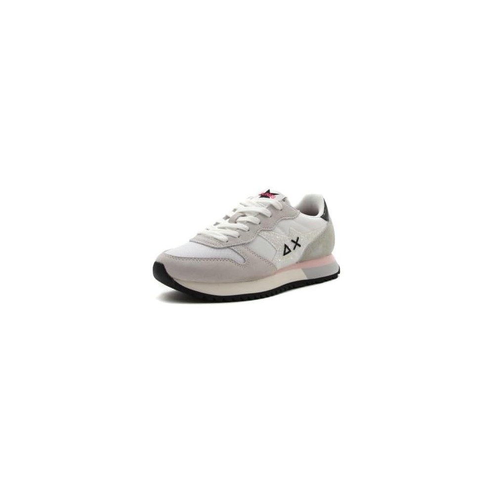 SUN 68 FOOTWEAR STARGIRL GLITTER LOGO BIANCO DONNA