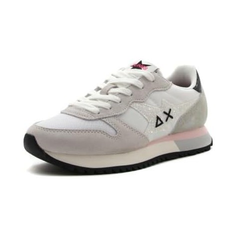 SUN 68 FOOTWEAR STARGIRL GLITTER LOGO BIANCO DONNA