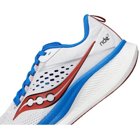 SAUCONY RIDE 17 MEN'S WHITE/COBALT BLANC