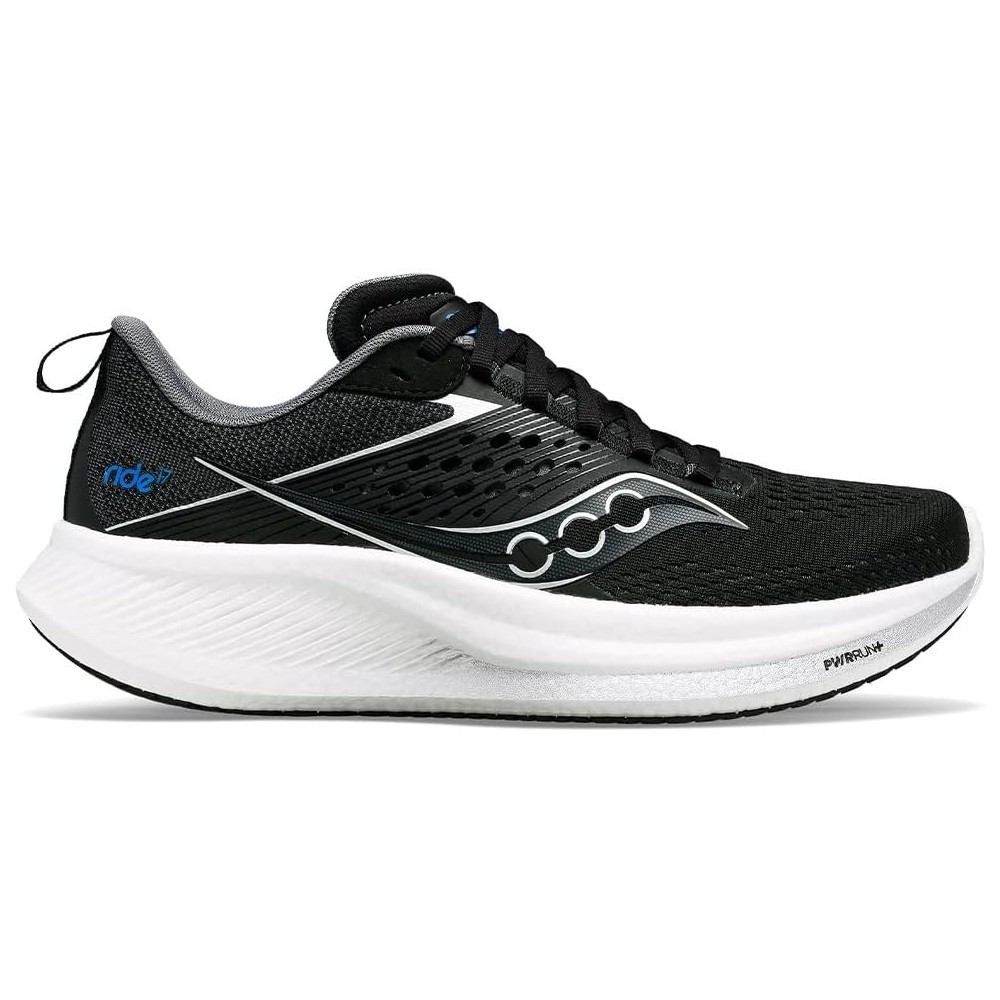 SAUCONY RIDE 17 UOMO BLACK WHITE