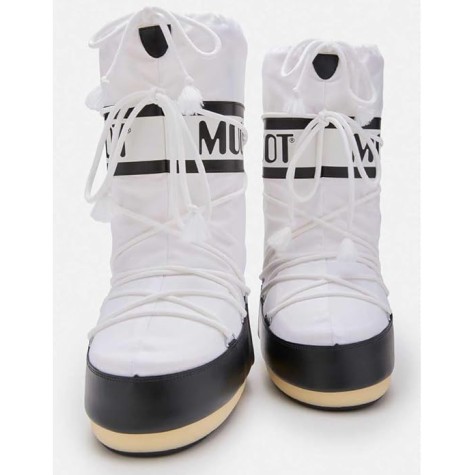 MOON BOOT ICON NYLON BLACK WHITE