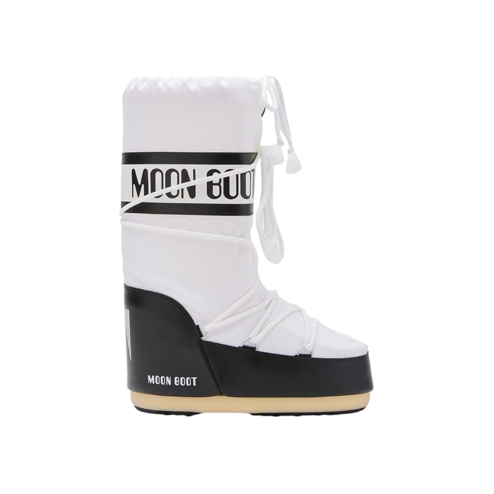 MOON BOOT ICON NYLON BLACK WHITE