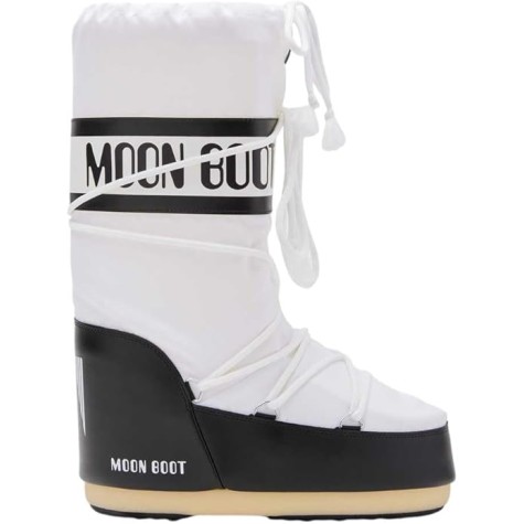 MOON BOOT ICON NYLON BLACK WHITE