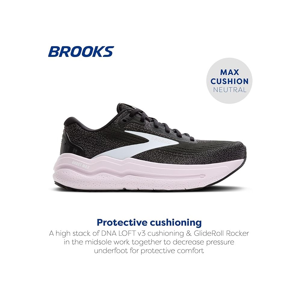 BROOKS GHOST MAX 2 DONNA BLACK WHITE
