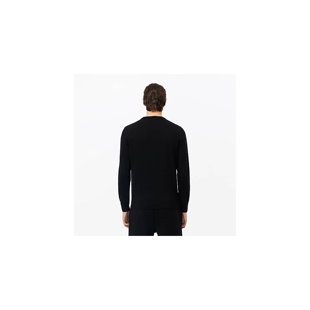 MAGLIONE LACOSTE 1985 NERO UOMO COTONE