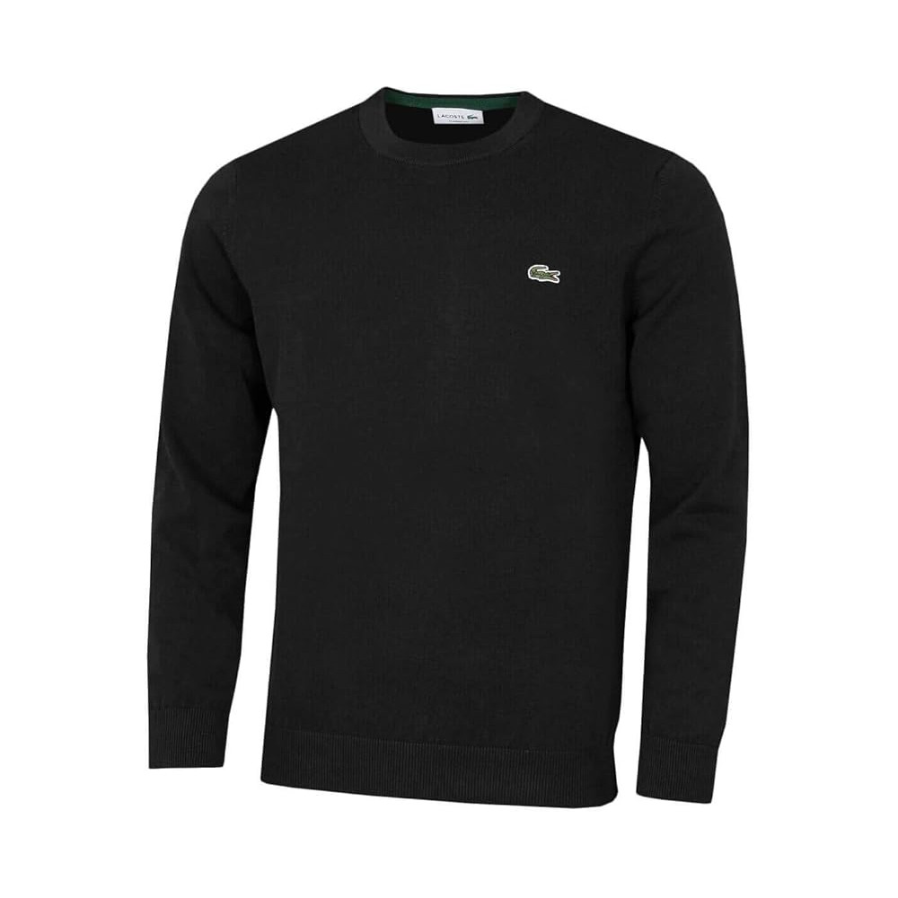 MAGLIONE LACOSTE 1985 NERO UOMO COTONE