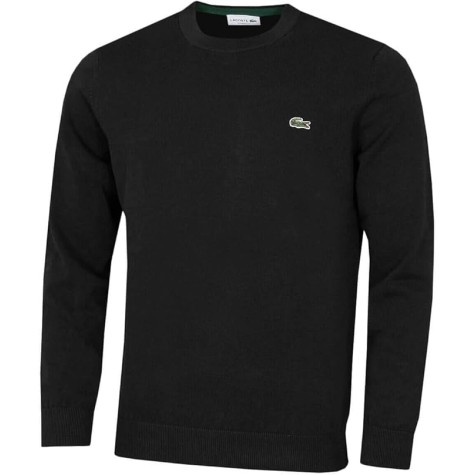 MAGLIONE LACOSTE 1985 NERO UOMO COTONE