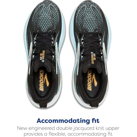 BROOKS GLYCERIN GTS 22 UOMO BLACK ATOMIZER BLAZING ORANGE