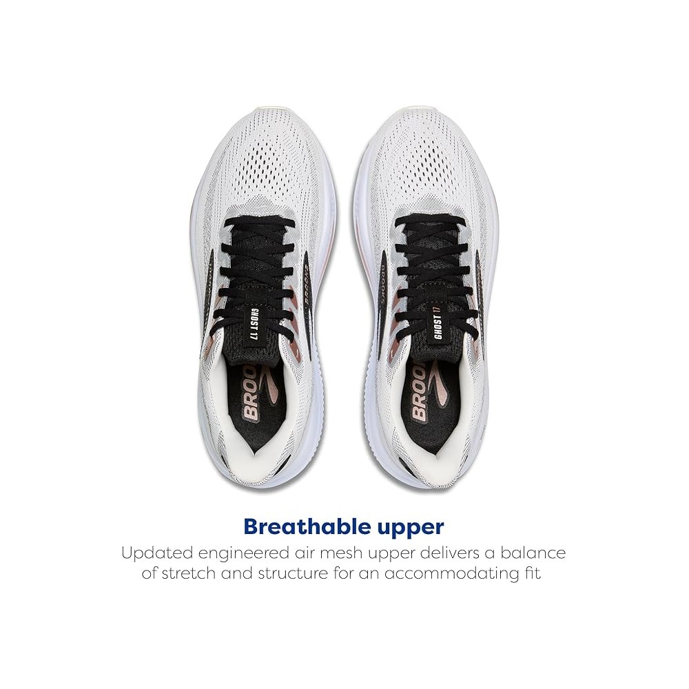 BROOKS DONNA GHOST 17 WHITE BLACK ROSE GOLD