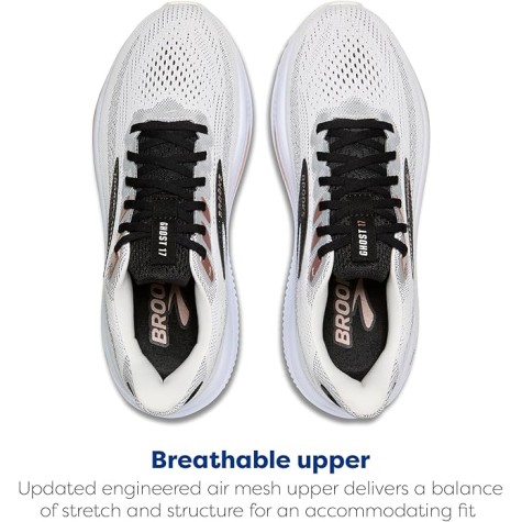BROOKS DONNA GHOST 17 WHITE BLACK ROSE GOLD