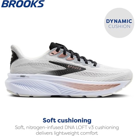 BROOKS DONNA GHOST 17 WHITE BLACK ROSE GOLD