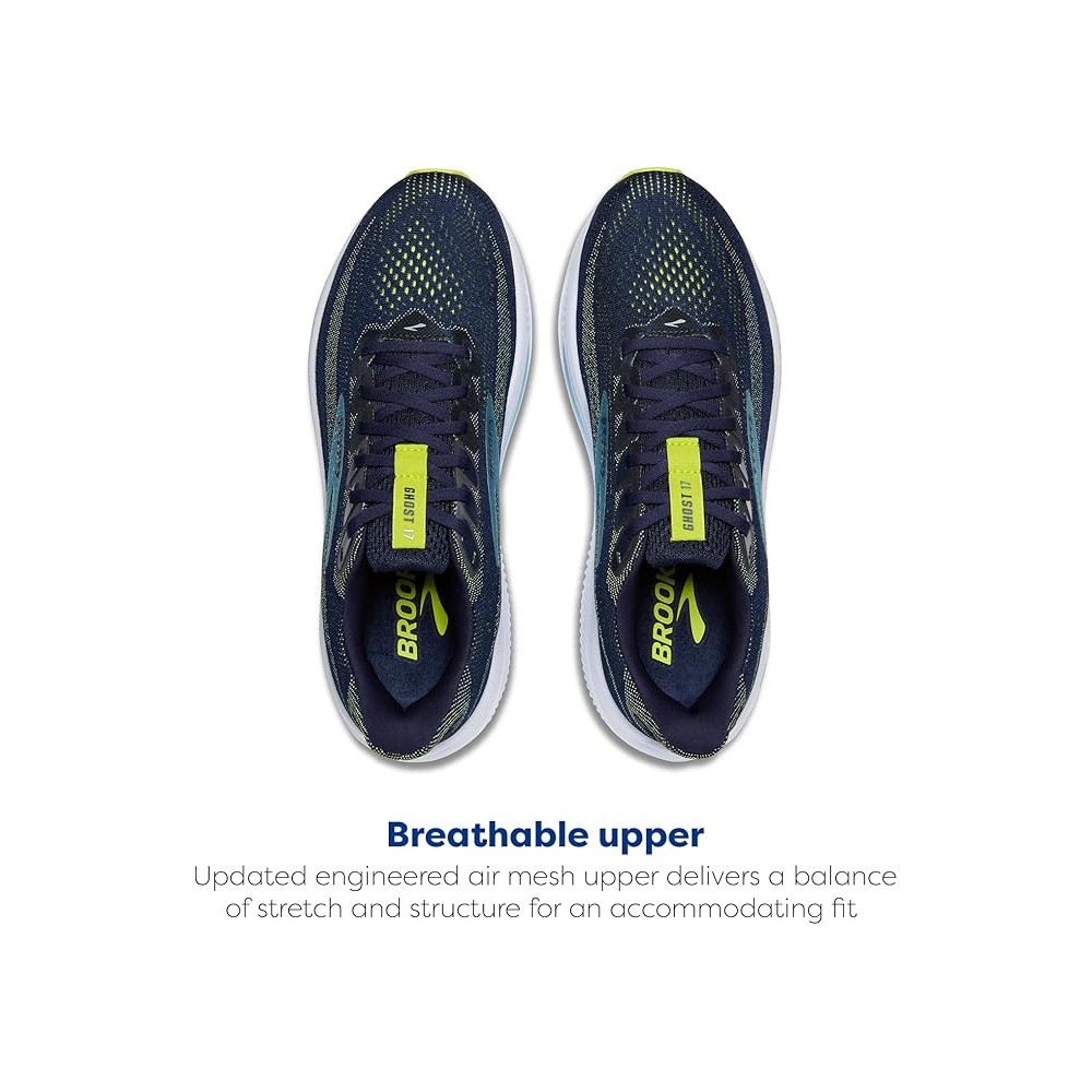 BROOKS GHOST 17 UOMO PPEACOAT LIME BLUE