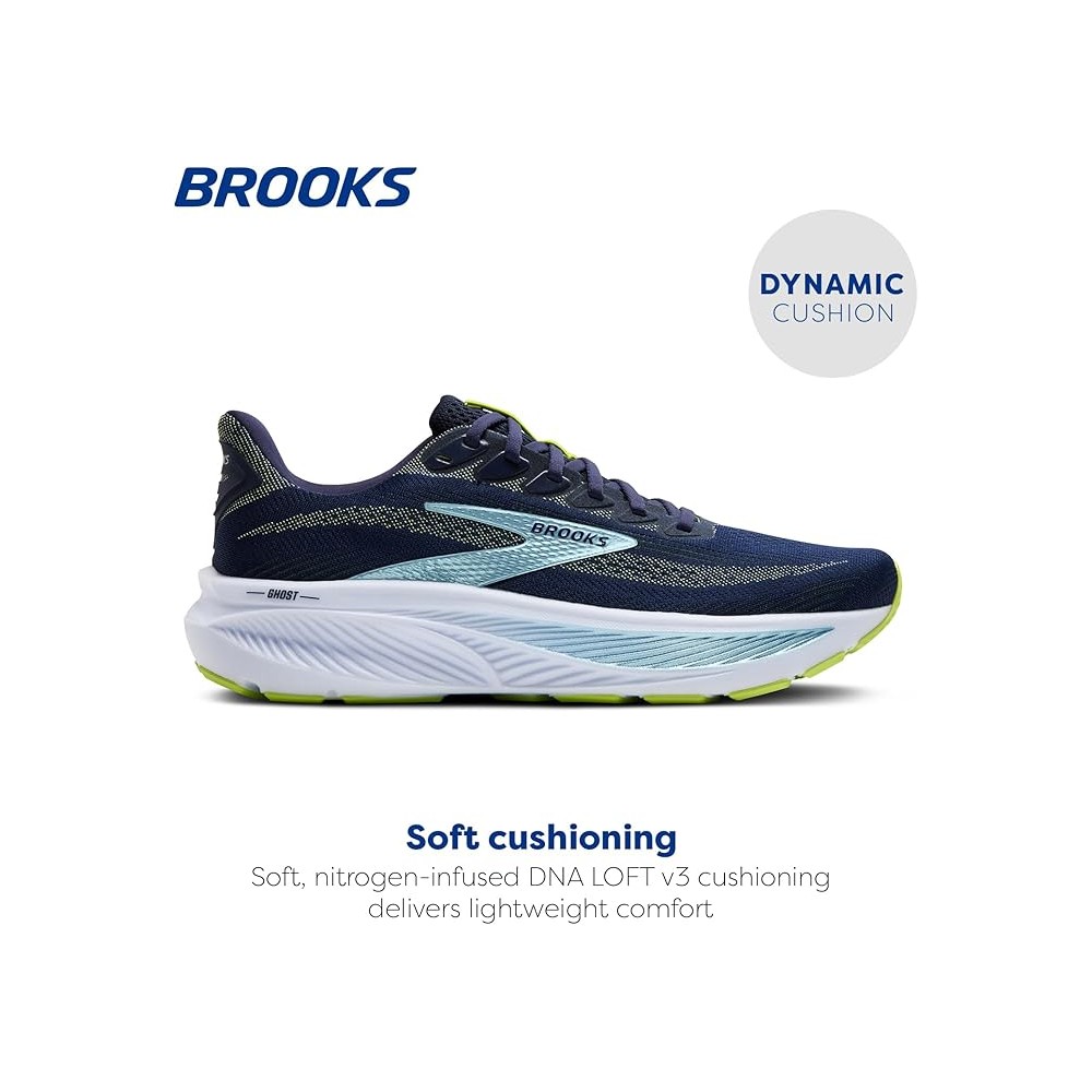 BROOKS GHOST 17 UOMO PPEACOAT LIME BLUE