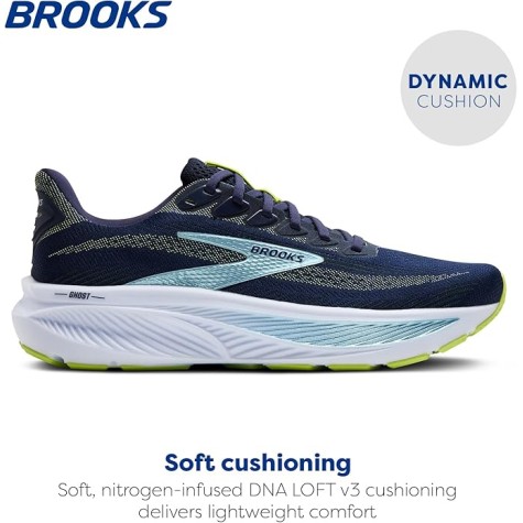 BROOKS GHOST 17 UOMO PPEACOAT LIME BLUE