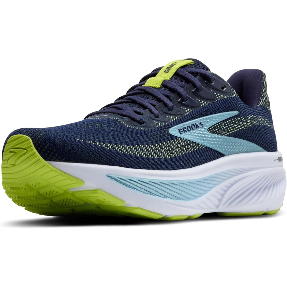 BROOKS GHOST 17 UOMO PPEACOAT LIME BLUE