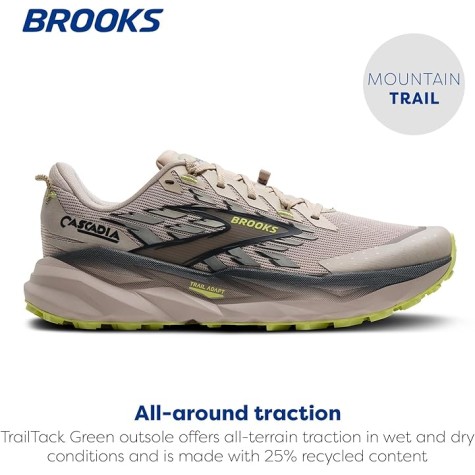 BROOKS CASCADIA 19 UOMO CHATEAU EBONY SUNNY LIME