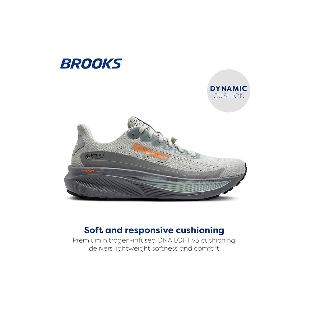 BROOKS 17 GTX UOMO SMOKE PRIME GRAY ORANGE