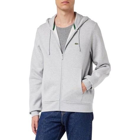LACOSTE FELPA ZIP LUNGA UOMO SH 9626 COL GRIS CHINE' CCA