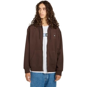 FELPA ZIP LUNGA CAPPUCCIO ELEMENT UOMO BROWN 2