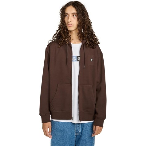 FELPA ZIP LUNGA CAPPUCCIO ELEMENT UOMO BROWN