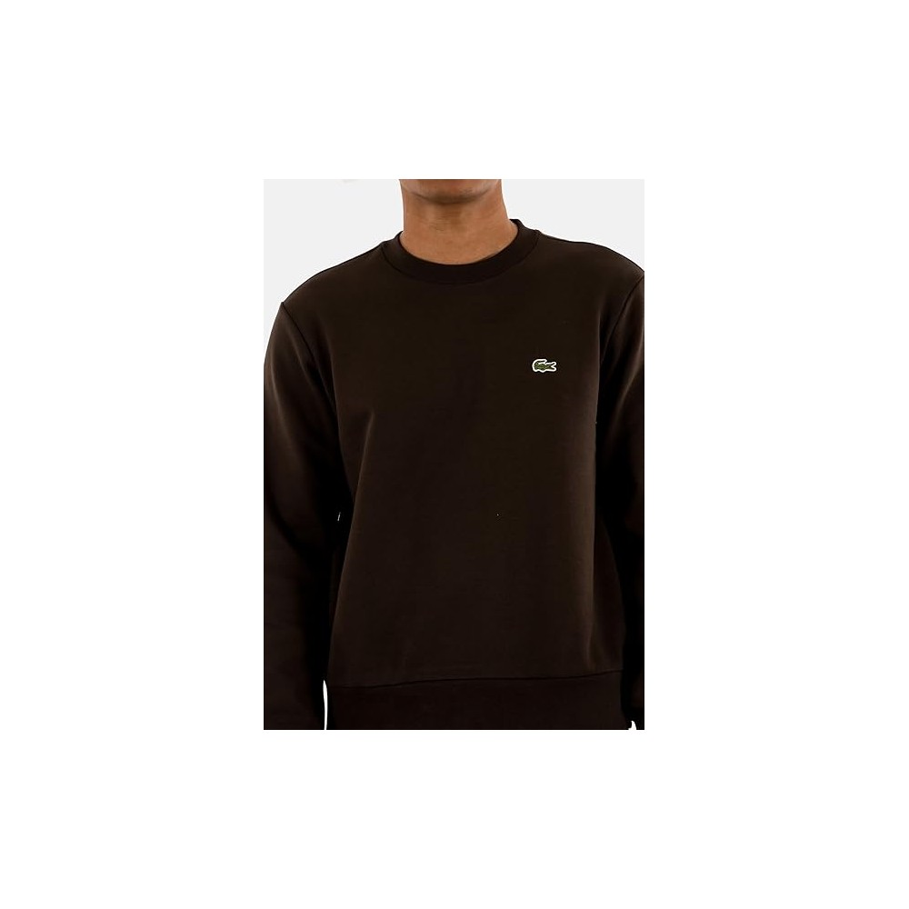 FELPA GIROCOLLO LACOSTE UOMO MARRONE