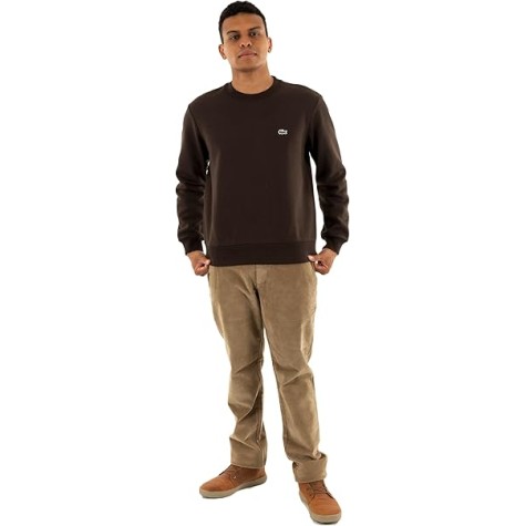 FELPA GIROCOLLO LACOSTE UOMO MARRONE