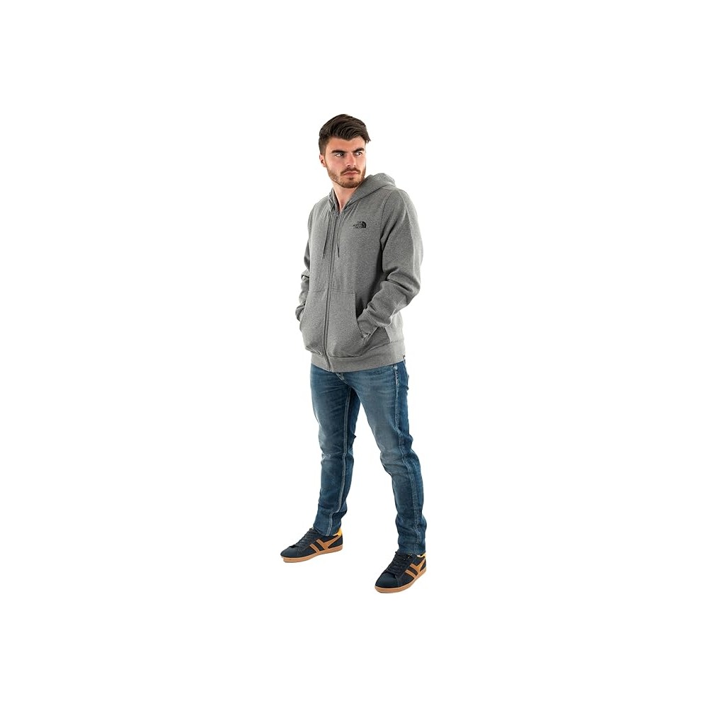 FELPA THE NORTH FACE GRIGIO ZIP LUNGA UOMO