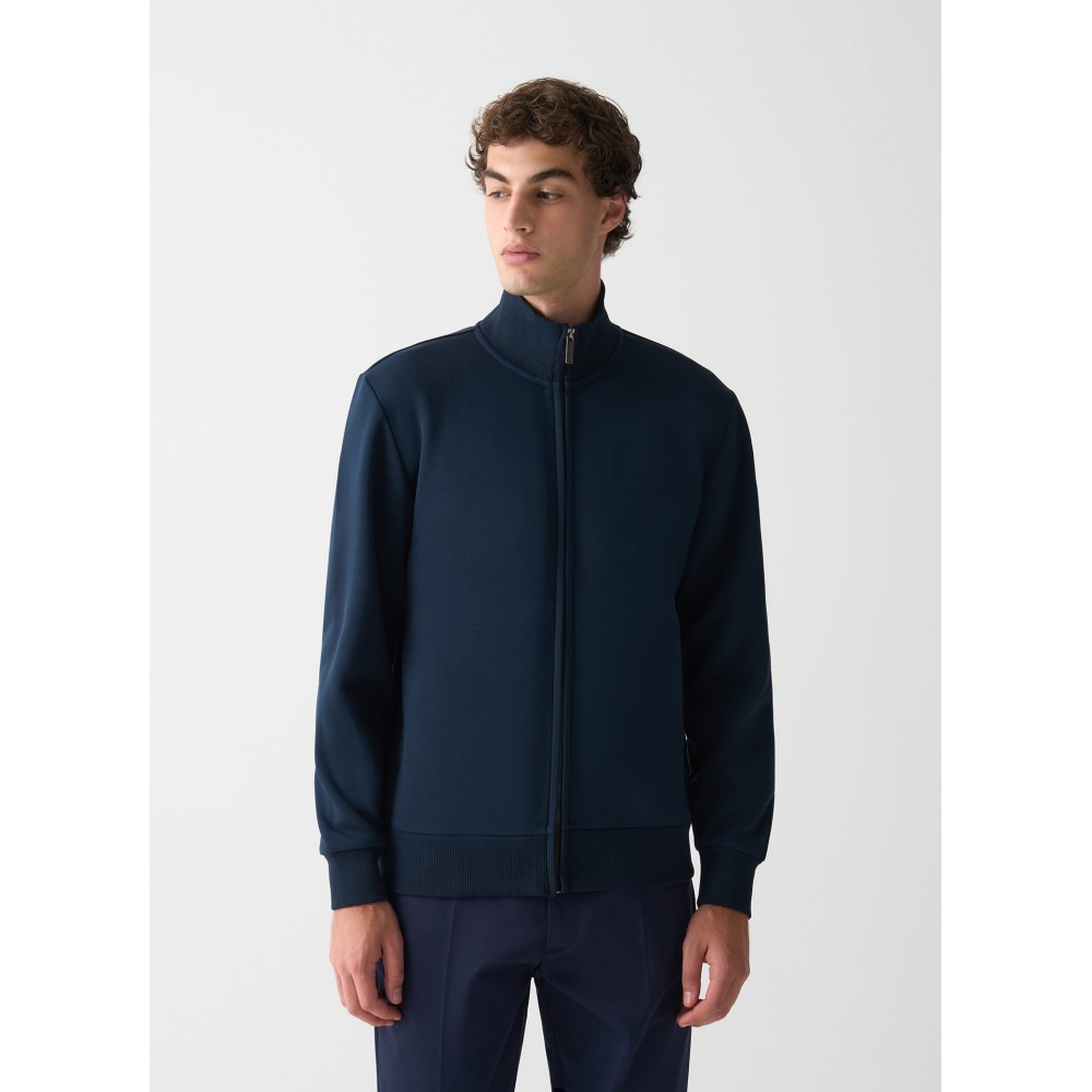 FELPA ZIP LUNGA COLMAR UOMO  BLU 6203R