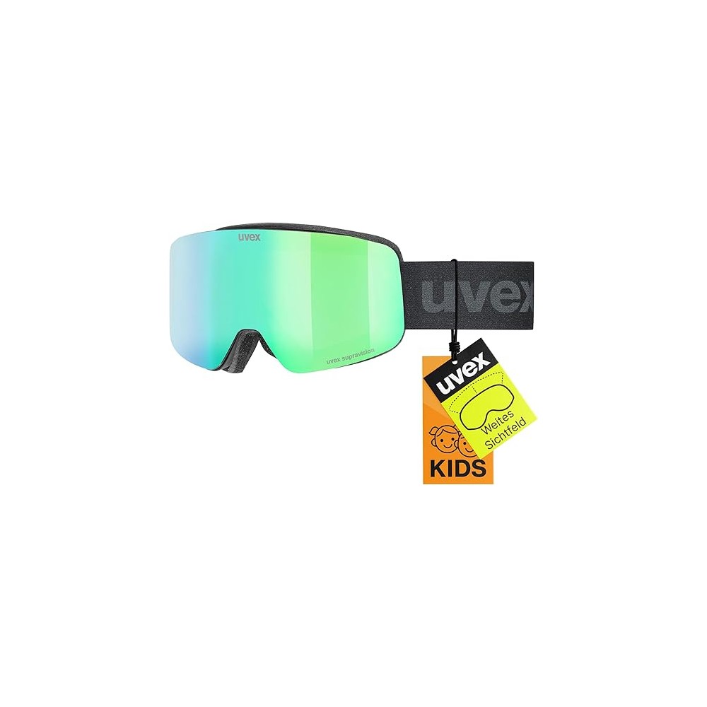 MASCHERA SCI UVEX PWDR FM GREEN CLEAR MIRROR GREEN