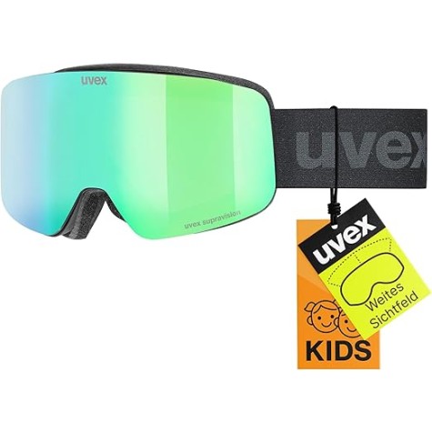 MASCHERA SCI UVEX PWDR FM GREEN CLEAR MIRROR GREEN