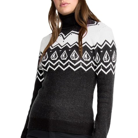maglione volkom donna fireside bianco nero