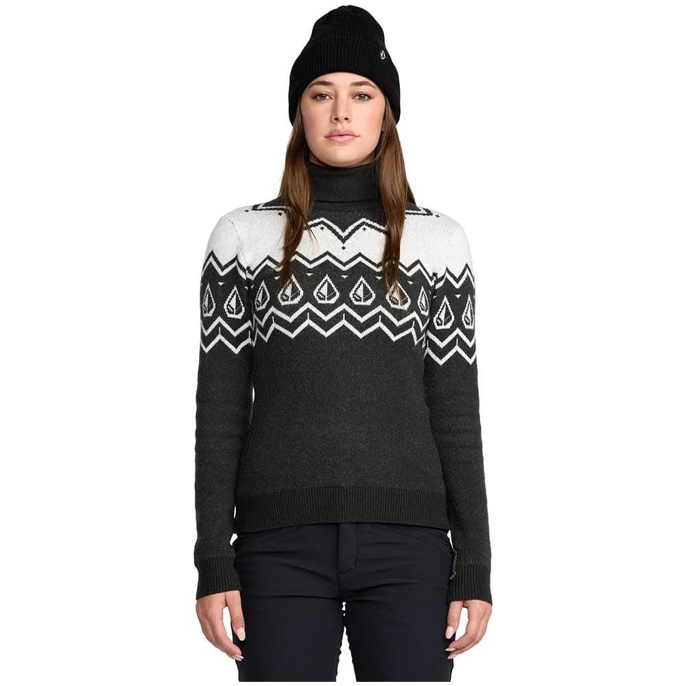 maglione volkom donna fireside bianco nero