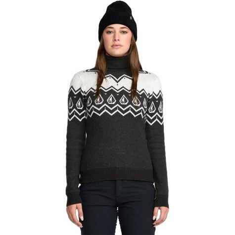maglione volkom donna fireside bianco nero
