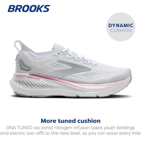 BROOKS glycerin gts 23 white horbor mist metallic woman