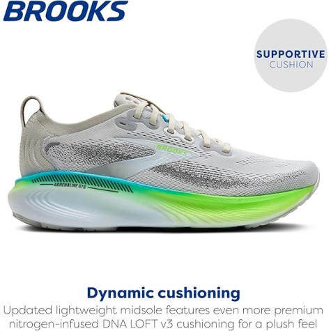 BROOKS ADRENALINE GTS 25 MAN OYSTER GREEN GECKO BLUE