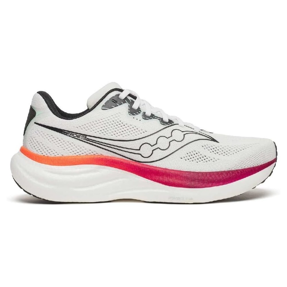 SCARPA RUNNING SAUCONY RIDE 19 WHITE CRIMSON