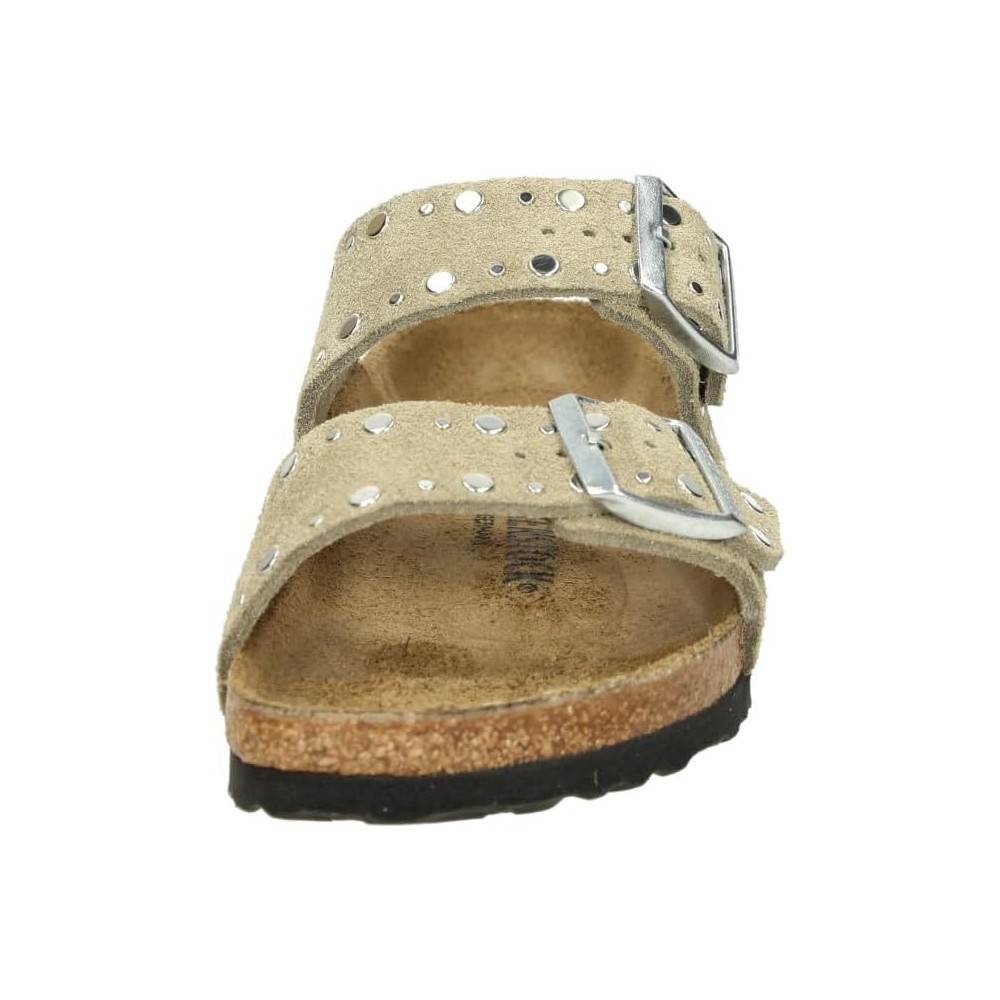 BIRKENSTOCK ARIZONA RIVET BORDER TAUPE DONNA