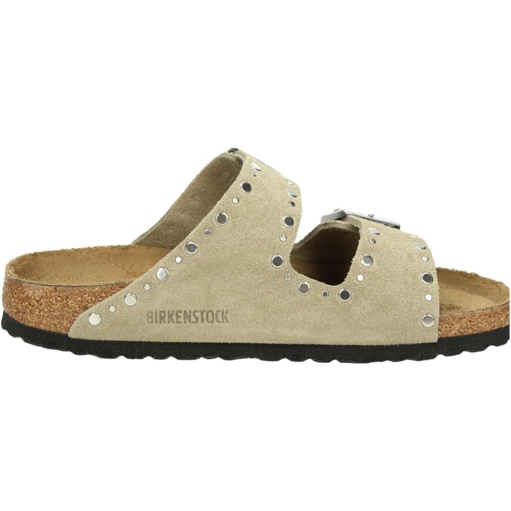 BIRKENSTOCK ARIZONA RIVET BORDER TAUPE DONNA